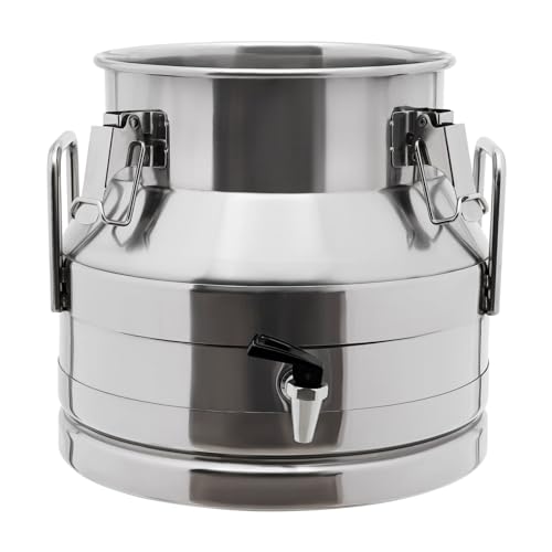 12l/ 3.17gal Milk Can with Faucet Stainless Steel Milk Can with Sealed Lid Heavy Duty Milk Jug Milk Transport Container for Milk and Wine Liquid Storage