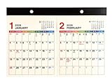 ２０２６年 Ａ４サイズ カラフル 壁掛け ２ヵ月カレンダー