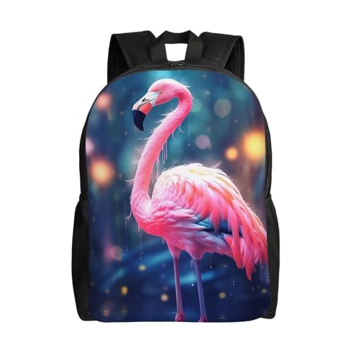 16In Travel Backpack Pink Bird Bokeh Water Casual Daypack for Outdoor Enthusiasts, Business Men & Women, Travel Ready Design