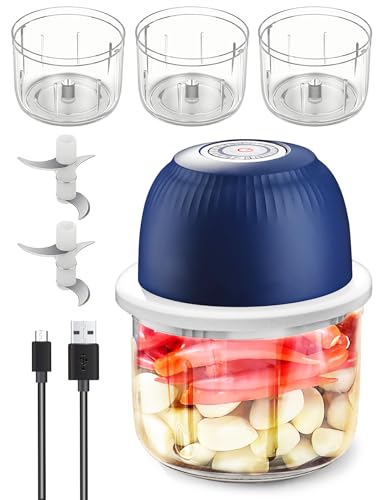 Sunfuny Cordless Mini Food Processor with Bowls & Blades