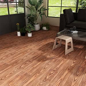 Miniatura 6 de YENHOME 15 azulejos de vinilo de madera de nogal para despegar y pegar, paneles de pared de madera para paredes, azulejos de suelo para baño,