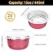 Beasea Baking Cups with Lids, 25 Pack 15oz 445ml 4 Inch Aluminum Round Disposable Small Foil Ramekins Oven Baking Muffin Cupcake Tins Containers for Party Business Individual Serving - Grapefruit Pink