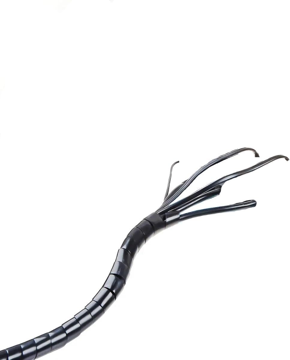 Guaina per cavi espandibile, Guaina for cavi a spirale, avvolgicavo elettrico da 3 mm a 30, nero(16 mm 5Meter)
