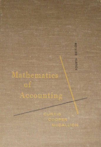 Mathematics of accounting B0000CKZGR Book Cover