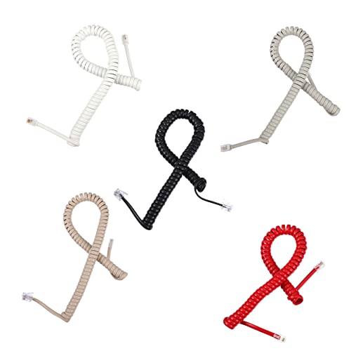 SHINEOFI Cavo Telefonico a Curva Per Cornetta Telefono, Set 10 Pezzi, Jack Modulare Per Uso Domestico e Ufficio, Compatibile Tutti i Telefoni Fissi