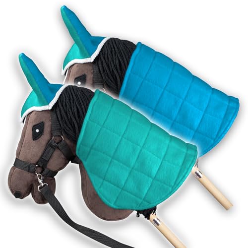 SKIPPI Reversible Blanket and Fly Cover for Hobby Horse - Mint and Blue, Hobby Horse Accessories