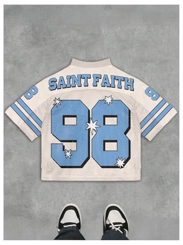 Men's Y2k Jersey Baggy Shirt V Neck Short Sleeve Graphic Tee Tops Streetwear Summer Tshirt2