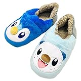 [MORIPiLO] ポケモン スリッパ 室内 ルームシューズ (ポッチャマ ミジュマル ふわもこクニャック) 23.0-25.0cm 子供 大人兼用 ぬいぐるみ グッズ 可愛い プレゼント ブルー pokemon ポケットモンスター キャラクター まくらのモリシタ