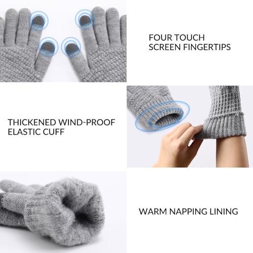Tobehigher 4 Pairs Winter Gloves - Winter Gloves Women Gloves For Women Cold Weather thumb #4