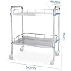 Stainless Steel Medical Trolley, 2/3-layer Laboratory Medical Equipment Trolley Mobile Emergency Vehicle Dressing Trolley Detachable Service Trolley
