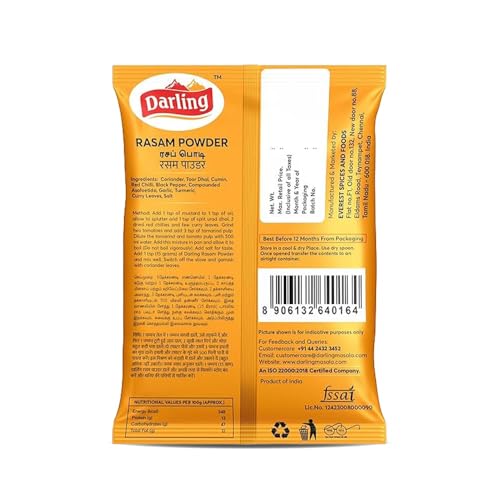 Image of Darling Rasam Powder, 500G (Pack of 10, Each 50G)(No Added Preservatives | Fresh & Natural | Traditional South Indian Rasam Powder)