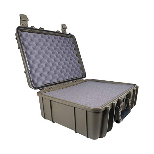 Condition 1 18" Medium Waterproof Protective Hard Case with Foam, 18" x 14" x 7" #801 Watertight IP67 Rated Dust Proof and Shock Proof TSA Approved Portable Trunk Carrier (Green)