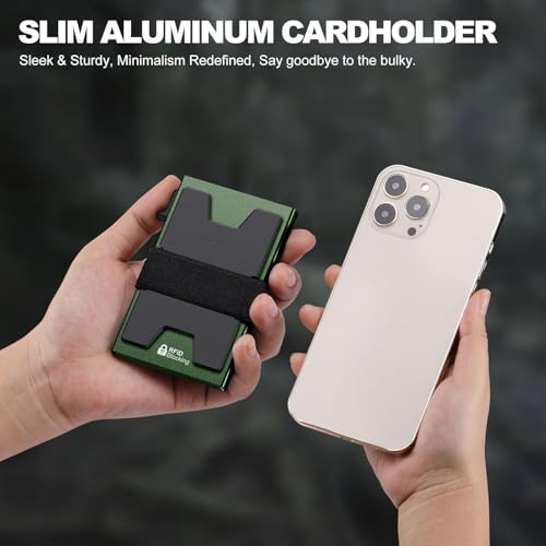 Image of SEMORID Slim Aluminum Card Holder Wallet - RFID Blocking Pop up Minimalist Wallet for Men | Front Pocket Smart Wallet Metal Card Case | Presents for Him