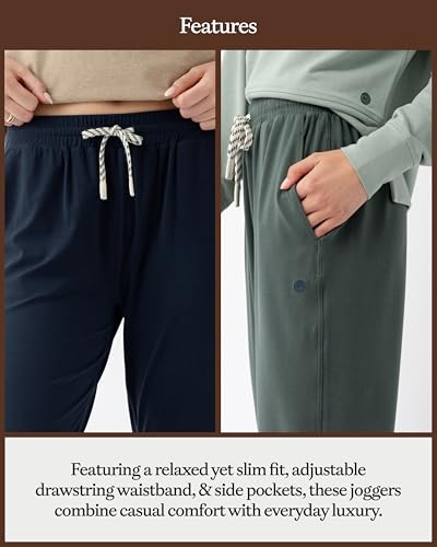 Cozy Earth Women's Studio Jogger Pants – Mid-Rise Lightweight Athletic Joggers with Pockets – Modal Activewear for Women3