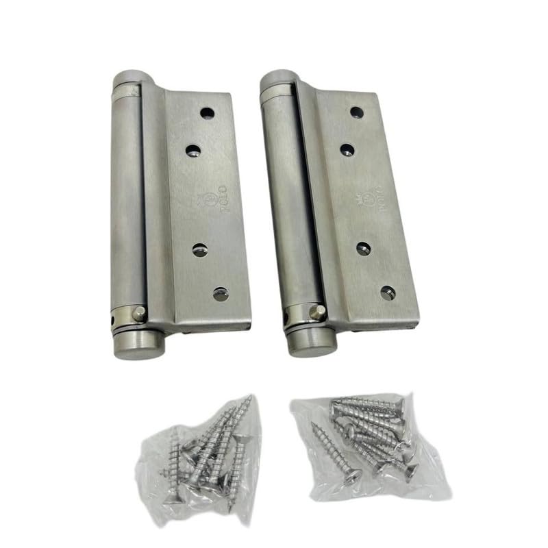 Prince Eleven 2 PCS Spring Door Hinges with Screws | Adjustable Self Closing Hinges | Heavy Duty Commercial Grade Door Hardware for Wooden and Metal Doors (Silver, 4 Inch)-image-4