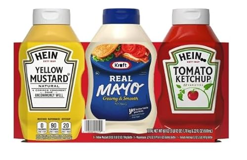 Hein Classic Pack Condiments, tomato ketchup,creamy mayo, yellow mustard 3pk