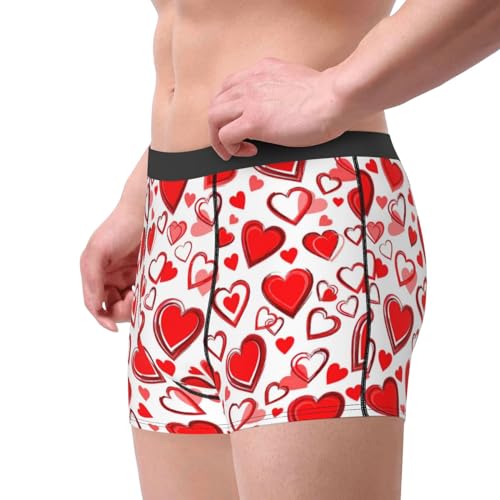 LimPac Romantic Red Cordate Print Men'S Underwear Boxer Briefs, Elastic Polyester Soft Comfortable, Multi-Size4