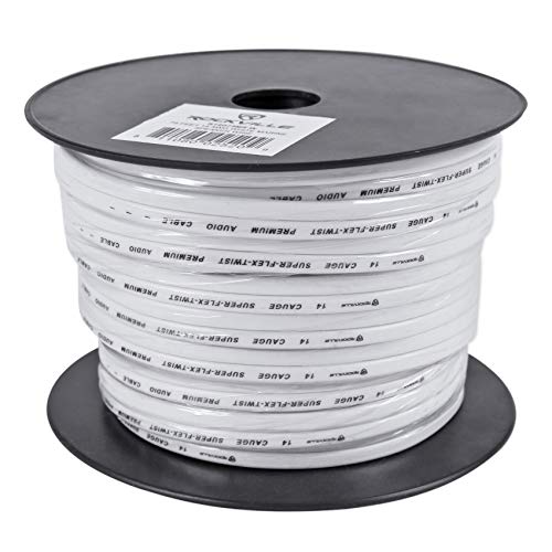 Image of Rockville R14G75MSW 75 Foot Spool Marine Waterproof 14 AWG Speaker Wire White | Spool, Oxygen-Free Copper, UL1426, Super-Flex PVC Jacket, Waterproof, UV /Corrosion Resistant, Marine Audio Use