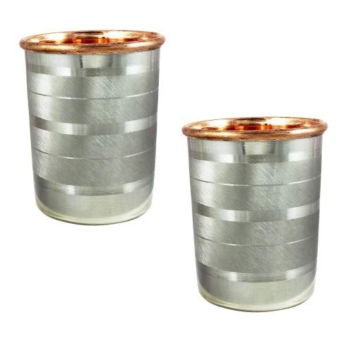 COPPER STEEL GLASS Set of 2