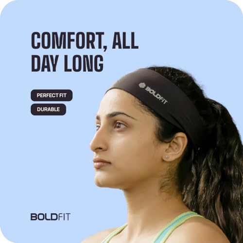 Image of Boldfit Lycra Wide Head Band for Hair Men & Women Headband for Gym Accessories for Men and Women Fitness Hair Accessories Hairs Stylish Fitnes Head Wear for Gym Band Sports Headband Workout & Running