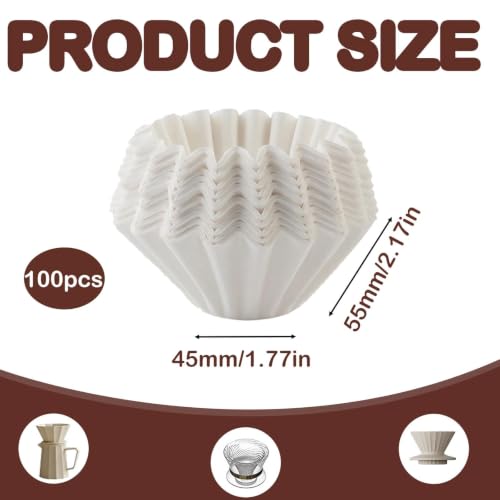 100 Pieces of Natural Coffee Filter Papers – Unbleached Disposable Filters for Drip Coffee Makers, Suitable for 8-12 Cup Machines - Image 2