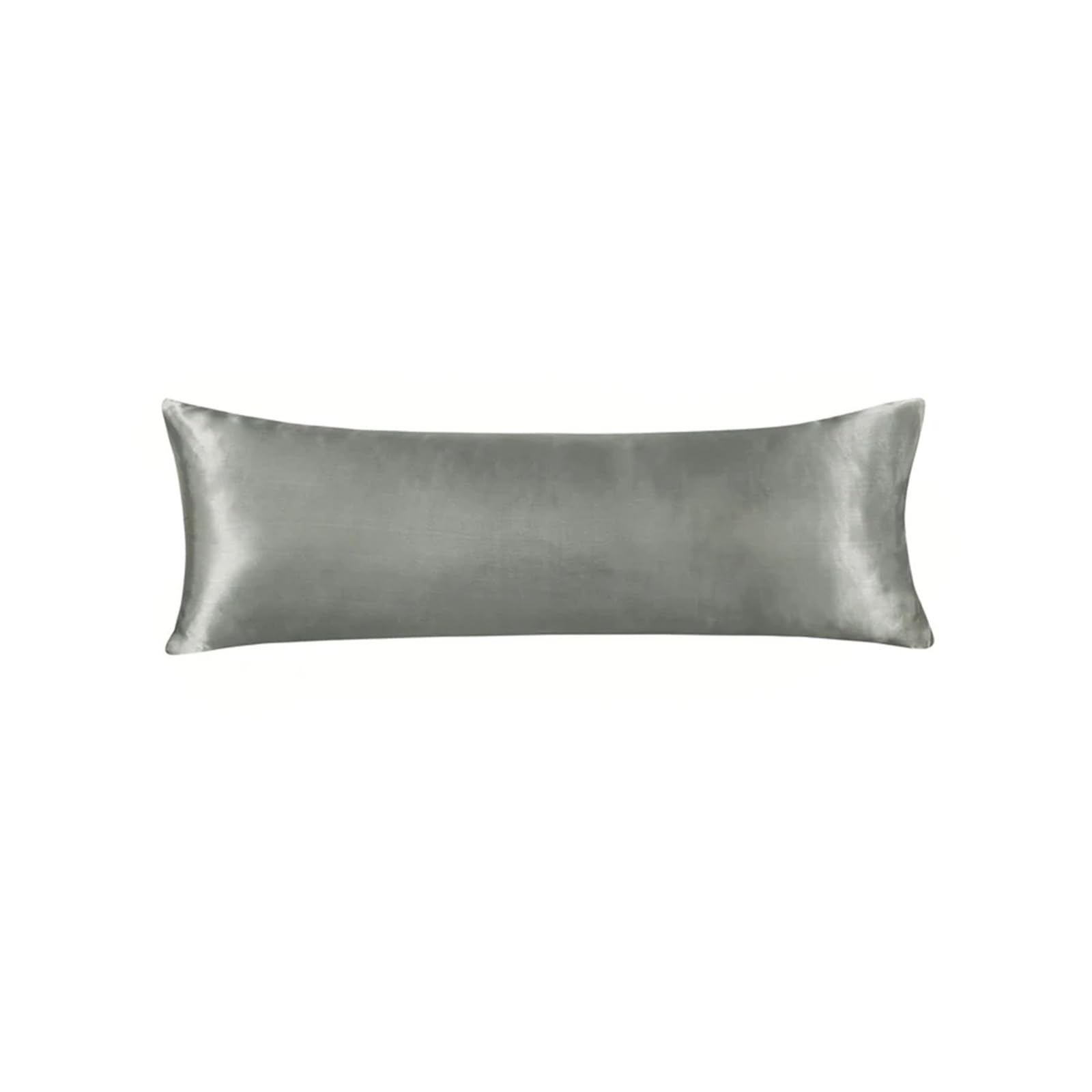 Silky Pillow Covers, Double Satin Silk Pillowcases Solid Color Body Size 20x54 Inches For Home Hotel Hospital(Gray)