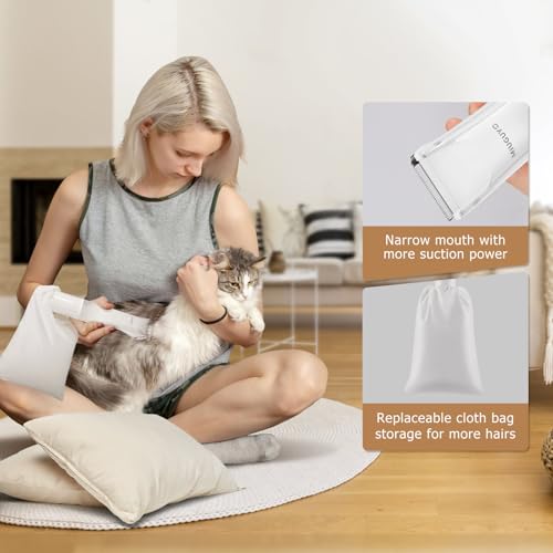 Miuguyo DOG GROOMING CLIPPERS 2-In-1 Dog Hair Vacuum & Dog Clipper Grooming Kit, Low Noise Electric Pet Shaver With Hair Vacuum Function, Usb Charging, Waterproof thumb #5