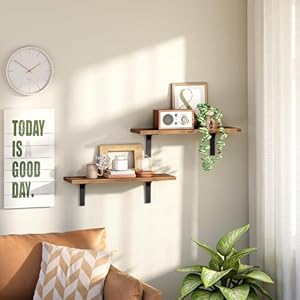 Hoobrofloatingwallshelves154inchfloatingshelvessetof2wallmountedshelfstorageshelveswithmetalbracketsforlivingroombedroomstudybathroomrusticbrownandblackbf42bjp201 Urban Country Home Decor Hoobro floating wall shelves 154 inch floating shelves set of 2 wall mounted shelf storage shelves with metal brackets for living room bedroom study bathroom rustic brown and black bf42bjp201 urban country home decor