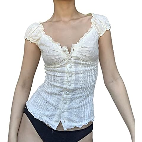 Geagodelia Women's Ruffle Summer Top Cover