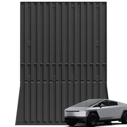 3W Truck Bed Mat for Tesla Cybertruck 2023 2024 2025 All Weather Protection Waterproof Car Bed Liner Custom Fit TPE Pickup Rear Trunk Cargo Mat Tesla Accessories Mats Black