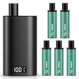 DBL 電子タバコ べイプ ポッド交換式 マスカット ポッド5個付き 25000回吸引可能 LEDディスプレイ搭載 爆煙 使い捨てカートリッジ 充電可能 持ち運び シーシャvape 水蒸気タバコ ニコチンなし タールなし 禁煙 マットブラック