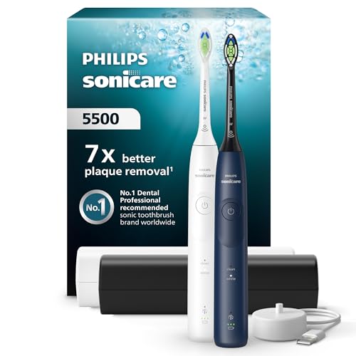 Philips Sonicare 5500 elektrische Zahnbürste, Sonic Zahnbürste mit 2 Putzmodi, Andruckkontrolle,...