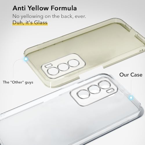 Image of Jkobi Lifetime Anti-Yellow Clear Back Cover Case for Oppo Reno12 5G | Oppo Reno 12 5G (Sleek Hard Crystal | Shockproof and Camera Protection)