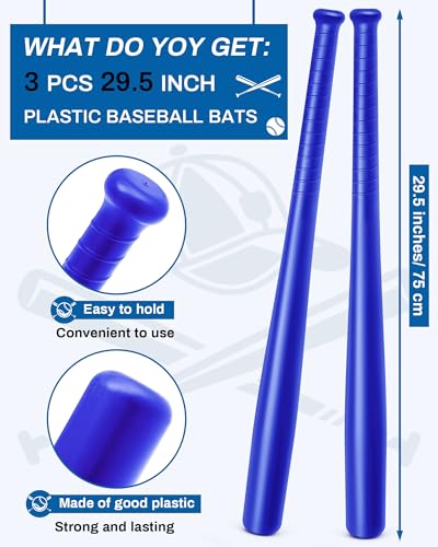 Bate de plástico para práctica de béisbol Liliful con mango moldeado de 29.5" 2