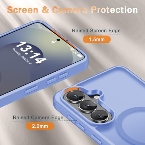 Image of for Samsung Galaxy S26+ Plus Case, Matte Magnetic Phone Cover, Purple | Fit for MagSafe, Screen Protector included, Shockproof Military Grade Protection, Translucent Frosted Back