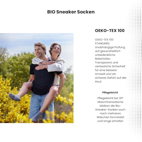 Lieblingsstrumpf24 8 Paar Bio Baumwolle Sneaker Socken Öko-Tex Standard 100 (39-42, Schwarz)