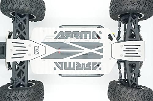 Stainless Steel Front + Center + Rear Chassis Armor Skid Plate Set fits Arrma 1/10 Big Rock Crew Cab Typhon 3S - Hollow