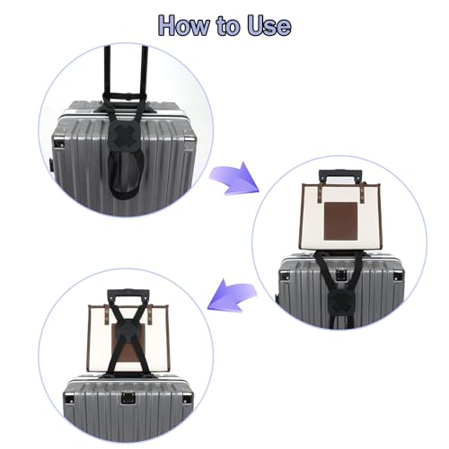 Image of Adjustable Size Elastic Travel Essentials Accessories Luggage Bungee for Suitcases Luggage Straps for Add a Bag Easy to Travel Suitcase Elastic Strap Belt - Black