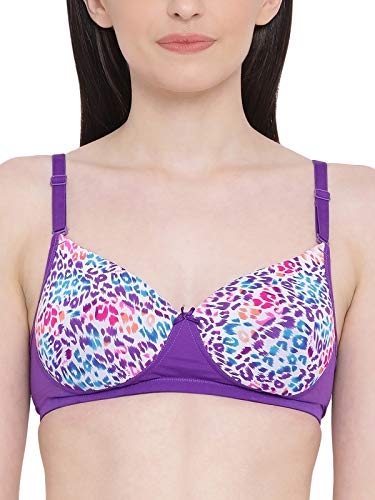 Image of Clovia Women's Polyamide Padded Non-Wired Full Cup Animal Print T-shirt Bra