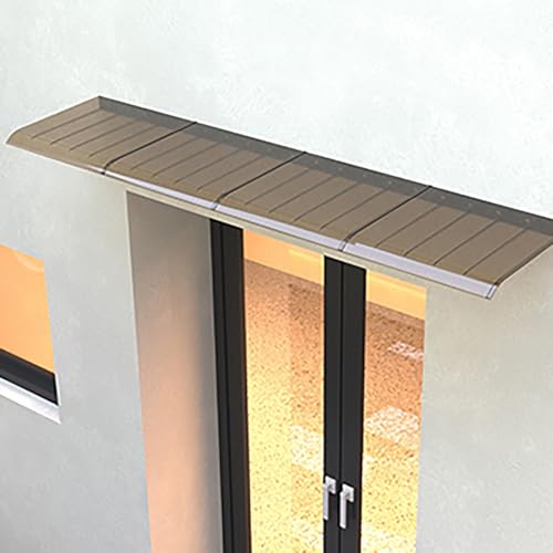 Auvent de porte 50x300 cm en polycarbonate courbé pour protection extérieure