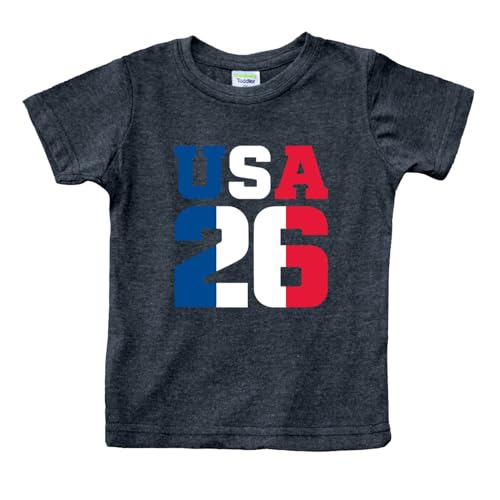 Comfiv Soccer Fan Shirt 2026 USA Mexico Colors Football T-Shirt Red White Blue Green Tee (US Age 3 Years Kids - USA)