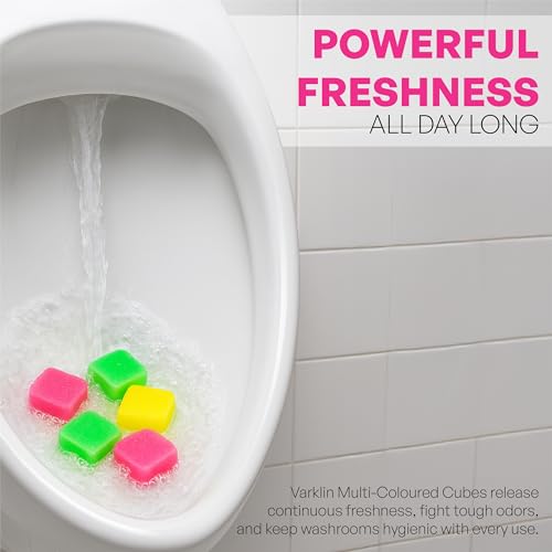 Image of Multi Colour Urinal & Sanitary Cubes Pack of 12, Air Freshener Deodorizer for Toilets, Bathrooms & Washbasins - Long-Lasting Freshness for 30 Days, Eliminates Odours, Easy to Use, 300g