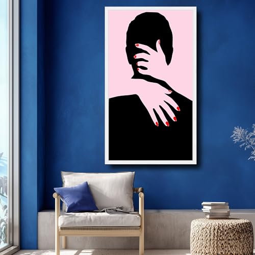 Toile silhouette étreinte tableau amour abstrait moderne 55x100 - 3
