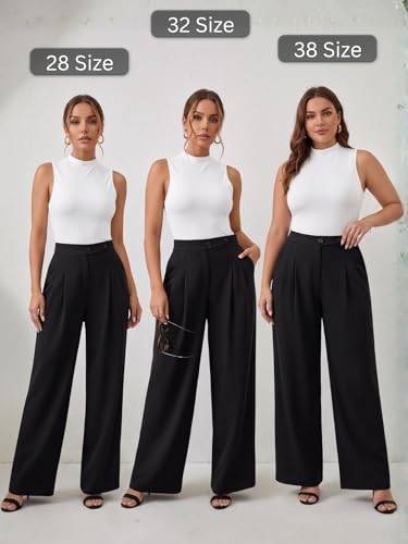 Image of GRECIILOOKS Trousers for Woman | Womens High Rise High Waist Flared Korean Style | Formal Pant for Women Office Wear| Track Pants for Womans Elegant for College & Events (Available in Plus Size)