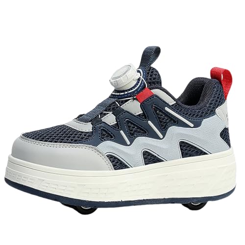 Leichtrit Zapatillas Deportivas con Ruedas para niños,Zapatos con Ruedas para niñas,Ruedas Multifuncionales,Carga USB luz Ajustable con,para Regalos creativos de Vacaciones