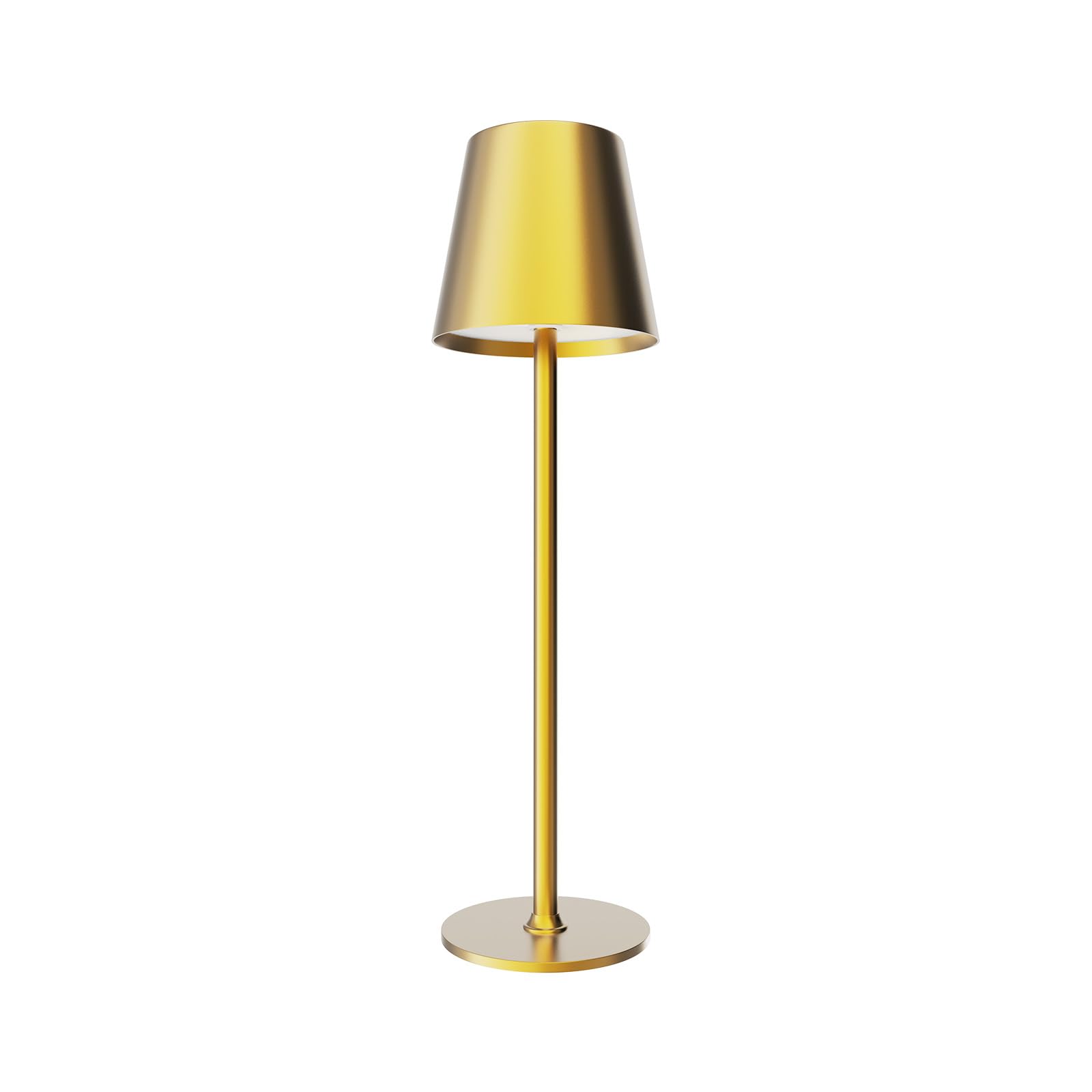 MMOBIEL Cordless Table Lamp Rechargeable Metal LED Lamp with Touch Control, 3-Color Stepless Dimming, USB-C Charging, 5200mAh Battery for Bedroom, Restaurant, Bar, Patio, Indoor/Outdoor – Gold