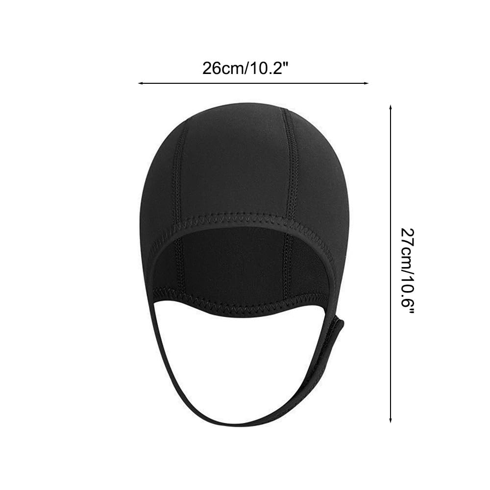 DONGKER Scuba Diving Hood Cap, 1 Stuck Neopren Neoprenanzug-Haube mit Kinnriemen, Thermo-Tauchhaube für Damen und Herren, Segeln, Wassersport