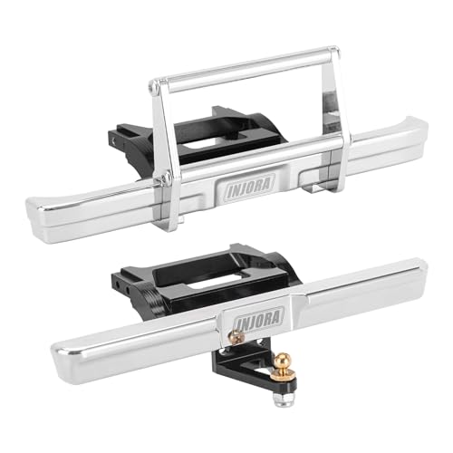 INJORA 23g Front and 21g Rear Bumper - CNC Aluminum Bumper for 1/18 RC Crawler TRX4M High Trail K10 Upgrade
