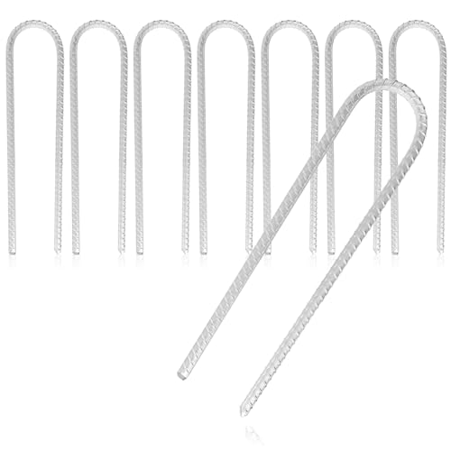 com-four® 8X XL Anclaje de Suelo de Acero Macizo, Forma de U 30 cm, Ø 1 cm - Anclajes de Suelo galvanizados para Tiendas de campaña, cenadores, Castillos hinchables, Camas elásticas