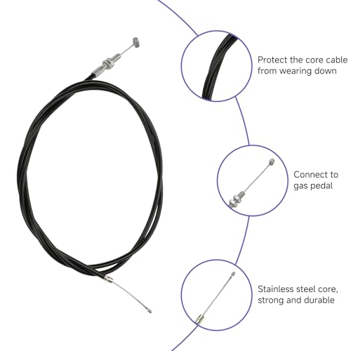 Image of 75 inch Universal Go Kart Throttle Cable Straight Replacement for 90cc 110cc 125cc Go Kart Yerf Dog Kandi Mini Bike Dirt Bike Scooter Buggy Overall Length 82 inch with Brake Return Pedal Springs
